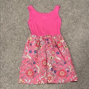 Floral Pink Kids Dress, size 6-7